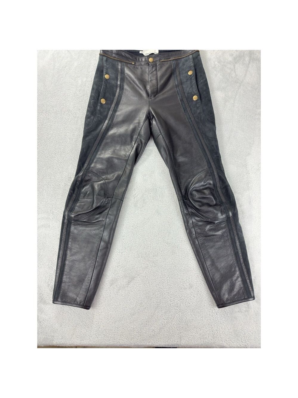 Chloe Women's Size 36 EU 100% Calfskin Leather Rare Designer Ankle Zip Pants - Picture 15 of 16